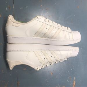Addidas all white original superstar shoes